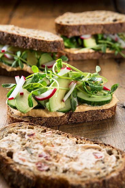 istock Vegetarian Sandwich's on a Rustic Wood Background. 481709788