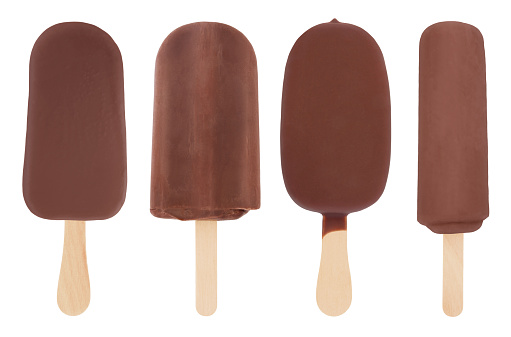 Chocolate Ice Pops Collection isolated on white