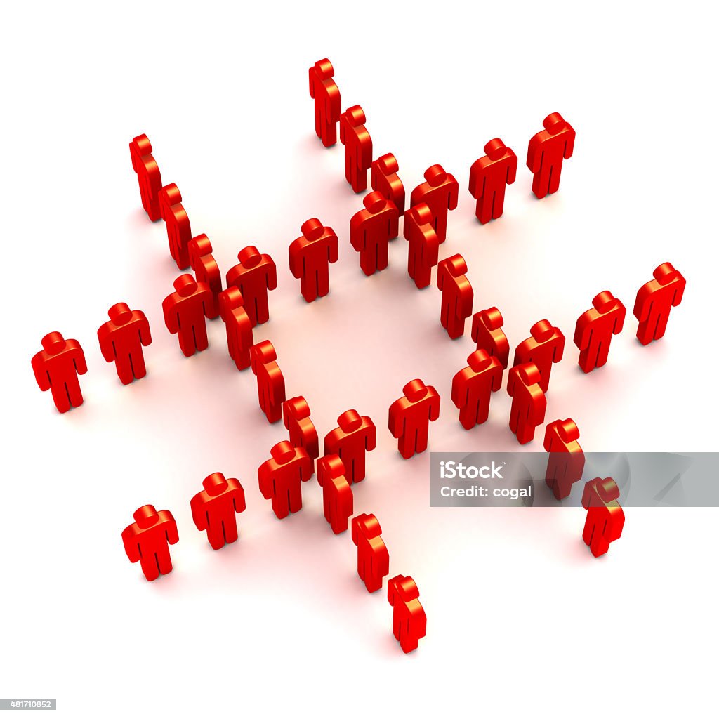 People Become Hashtag Business people arranged in "Check Mark" form. "Social network" and internet concept. 2015 Stock Photo