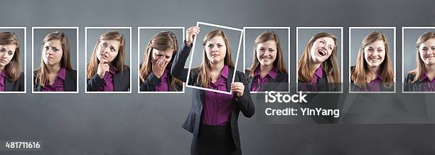 Business Woman With Various Personality Character And Emotional Expressions Stock Photo - Download Image Now