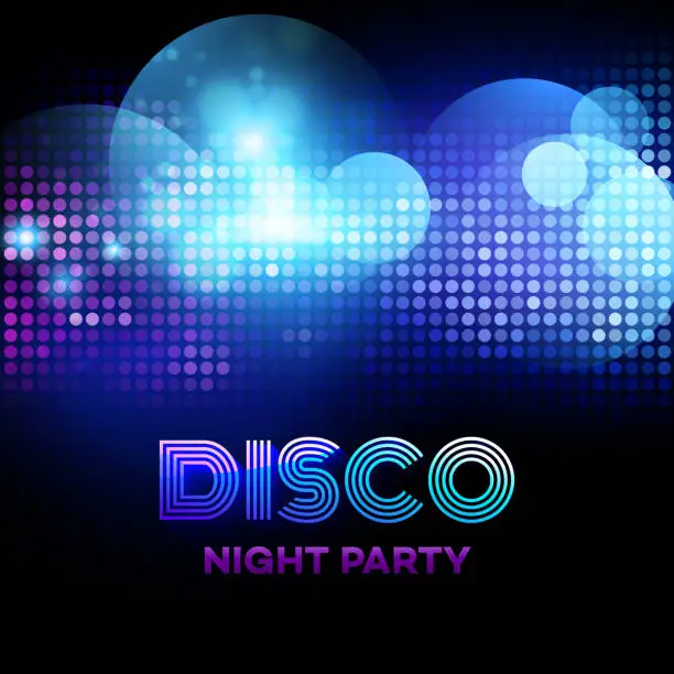 Vector illustration of Disco background with discoball. Vector illustration