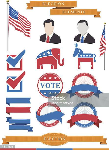 선거 요소 애국심에 대한 스톡 벡터 아트 및 기타 이미지 - 애국심, 인포그래픽, 투표