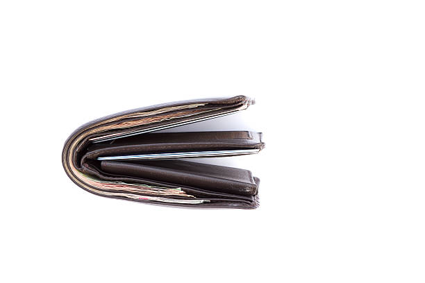 istock Brown leather wallet isolated on white background 481719223