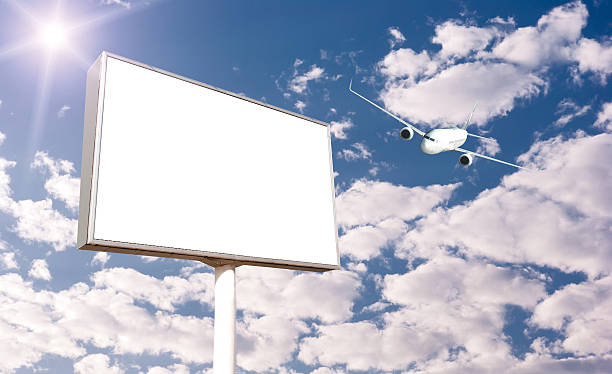 istock Airplane with blank billboard, travel andvertisement 481721702