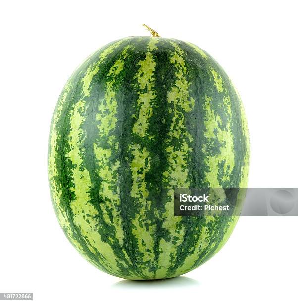 Water Melon Isolated On The White Background Stock Photo - Download Image Now - Watermelon, 2015, Breakfast