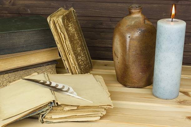 istock Old books to read. Studying old dictionaries 481722970