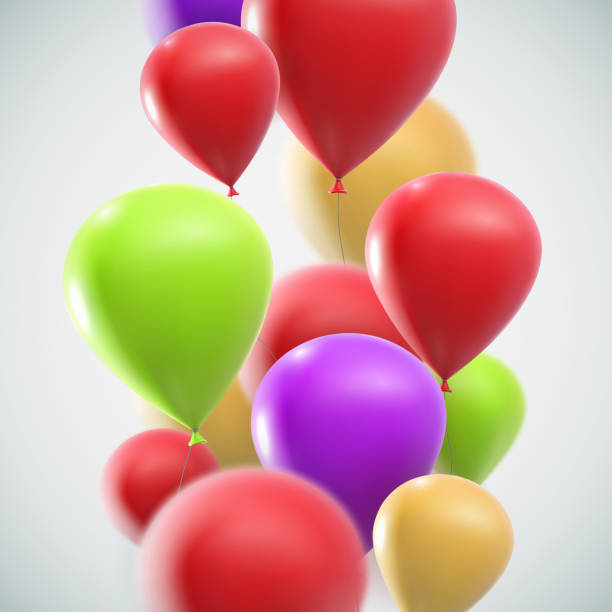 istock illustration of flying realistic glossy balloons 481723272
