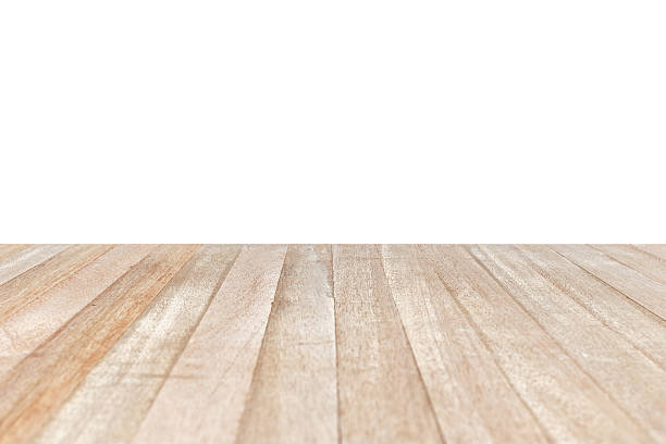 istock Empty top of wooden table or counter isolated on white 481723582