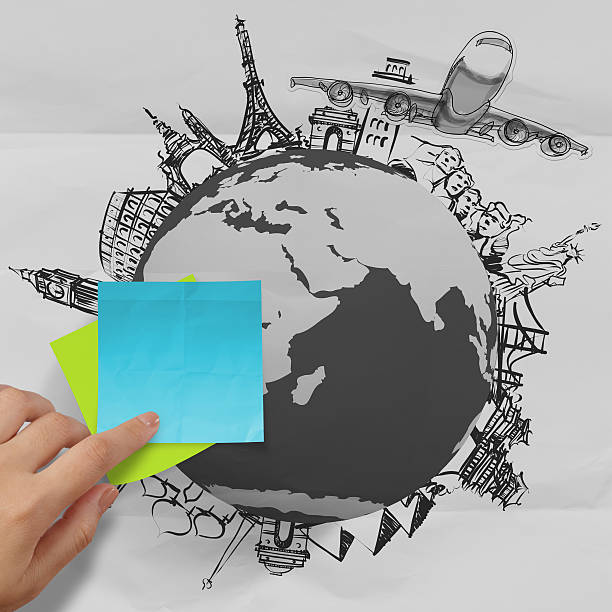 istock traveling around the world as vintage style c 481724653