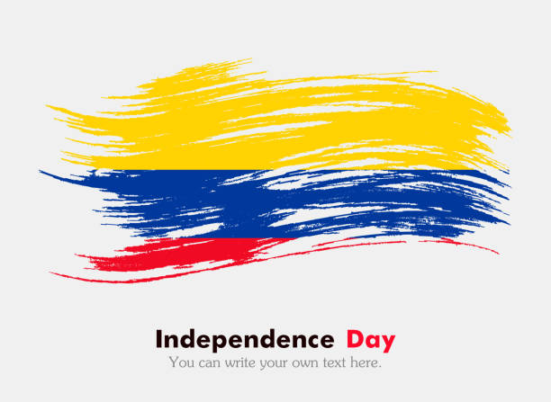 флаг колумбии - history vector illustration and painting computer icon stock illustrations