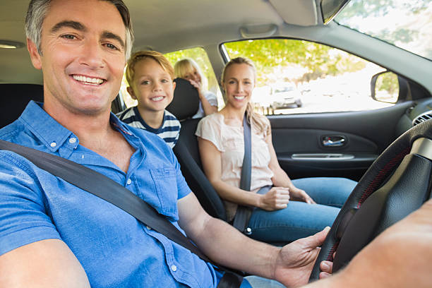 istock Happy family smiling at the camera in car 481727708