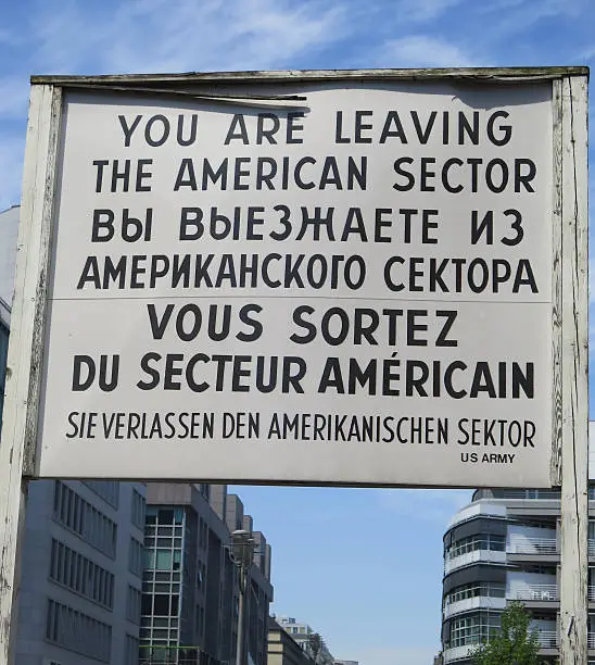 Photo of Checkpoint Charlie sign