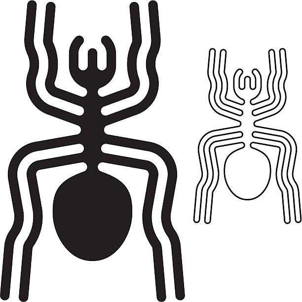 rysunki z nazca spider - ice stock illustrations