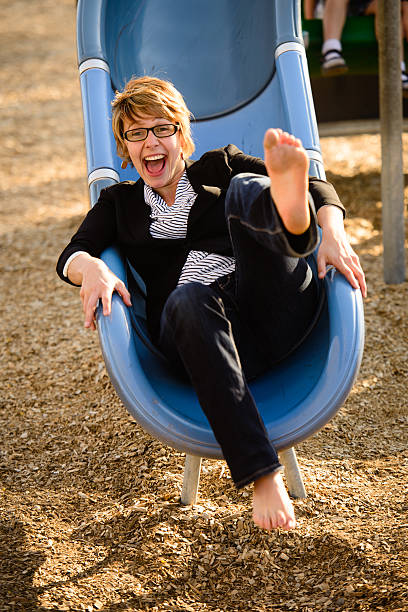 istock Businesswoman On Slide 481733079