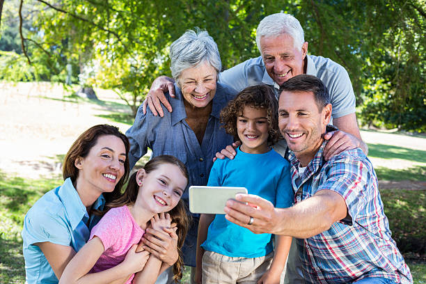 istock Extended family taking a selfie in the park 481735872