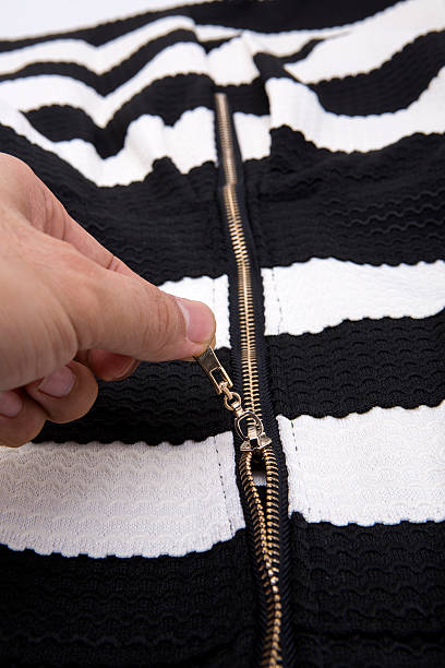 istock zipper in the black cloth and white 481738836