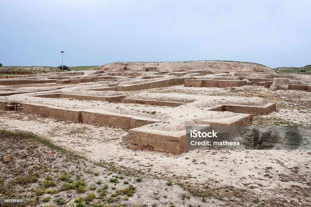 Foundations of temples Foundations of temples around zikkurat Choqa Zanbil, Iran Old Ruin Stock Photo
