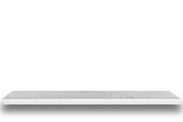 Top of natural stone table or counter isolated on white