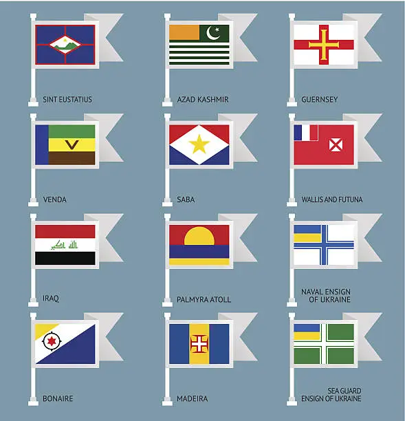 Vector illustration of Flags set four-17