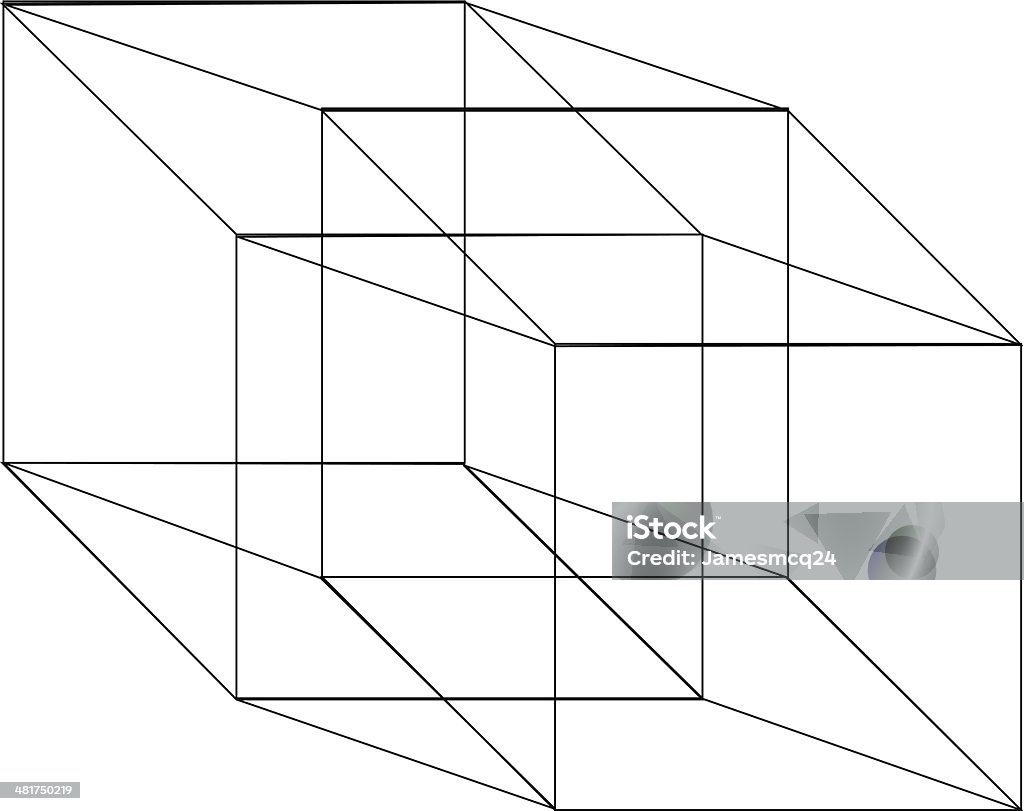 Hypercube - arte vettoriale royalty-free di Cubo