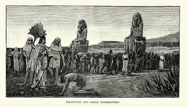israelites и их taskmasters - egyptian dynasty stock illustrations