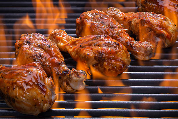 istock Chicken on a hot flaming Barbecue 481754730