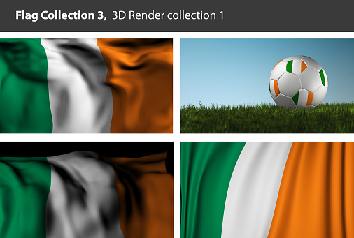 Ireland 3D Flag, Irish Background (3D Render)