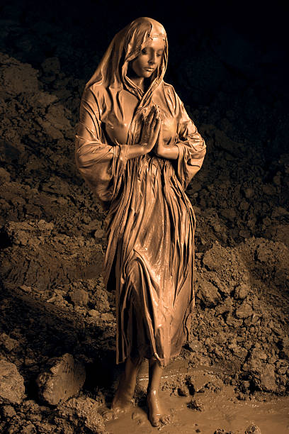 istock Beautiful religious woman smeared with clay 481756798