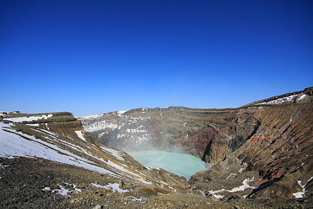 ナカクレーターの一部、アソロックサン火山、九州,日本 - caldera ストックフォトと画像