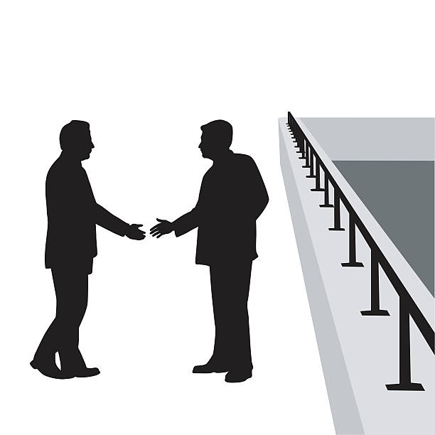 ilustraciones, imágenes clip art, dibujos animados e iconos de stock de el almuerzo oferta - businessman two people business person handshake