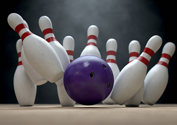 istock Ten Pin Bowling Pins And Ball 481757486