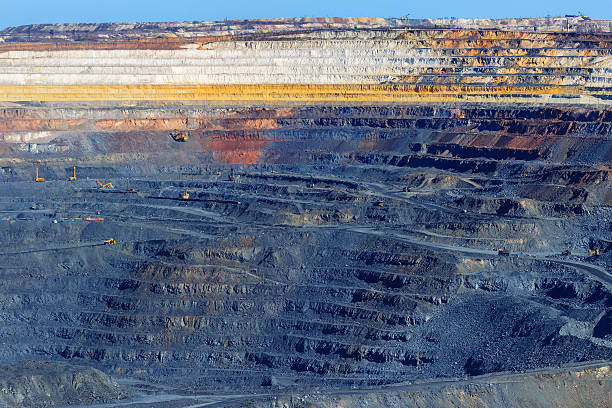 istock rock formations in huge quarries of ore together with  technique 481762094