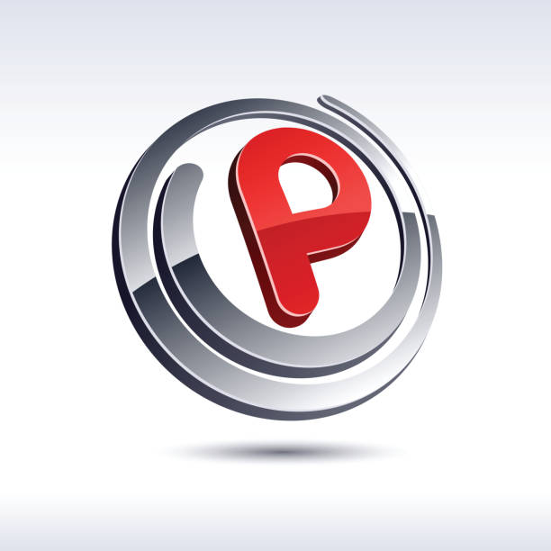 p-symbol - letter p alphabet three dimensional shape red stock-grafiken, -clipart, -cartoons und -symbole