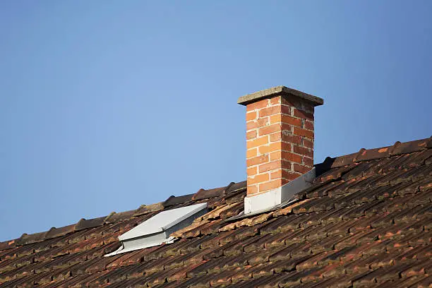 Roof detail, brick chimney