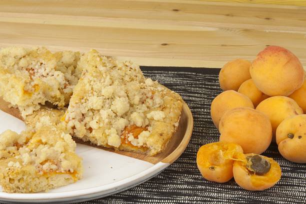istock Homemade apricot cake on a plate. 481764966