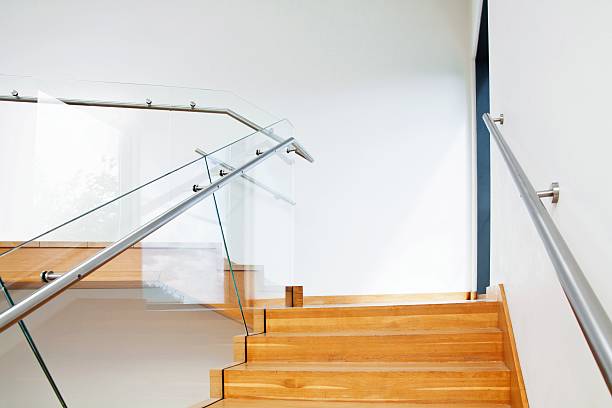 istock Modern architecture interior with wooden stairs 481765432