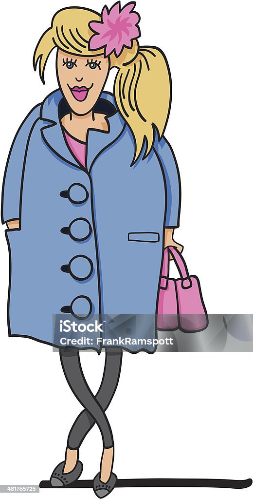 Shopping femme Fashion Coat - clipart vectoriel de Adulte libre de droits