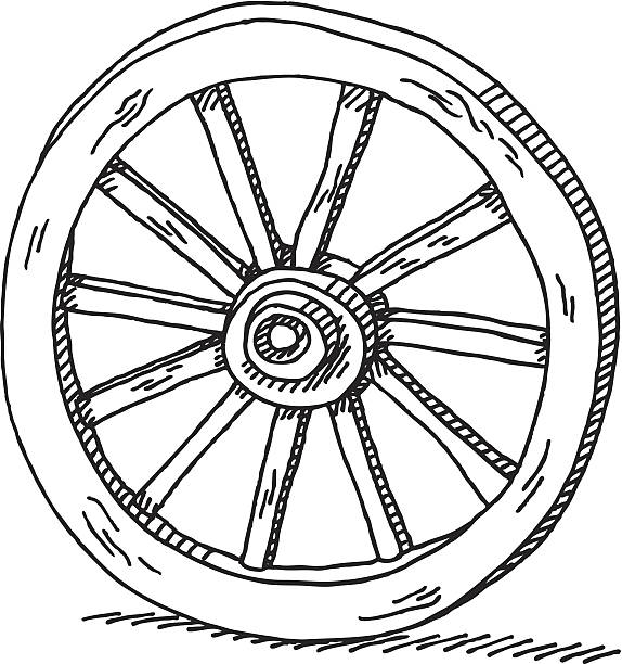 荷馬車の車輪の描出 - wagon wheel点のイラスト素材／クリップアート素材／マンガ素材／アイコン素材