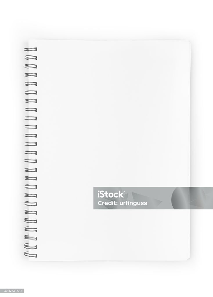 blank realistic spiral notepad notebook blank realistic spiral notepad notebook isolated on white Block Shape Stock Photo