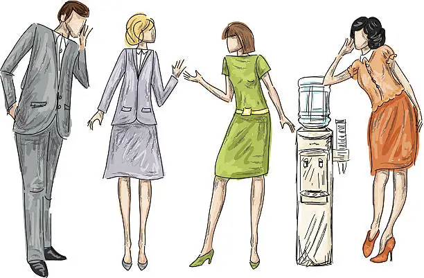 Vector illustration of Office Water cooler Gossip
