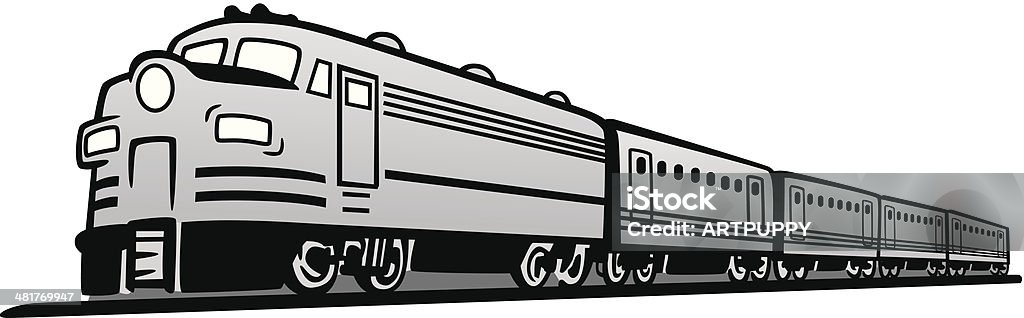 Classic Diesel Train Great illustration of a diesel train. Perfect for a train or travel illustration. EPS and JPEG files included. Be sure to view my other illustrations, thanks! Train - Vehicle stock vector