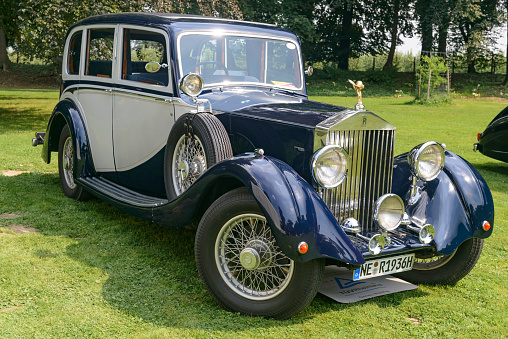 Jüchen, Germany - August 1, 2014: Rolls-Royce Phantom II classic car on display during the 2014 Classic Days event at Schloss Dyck. 
