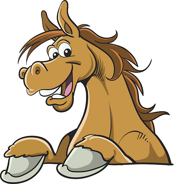 kreslený kůň - kůň stock ilustrace