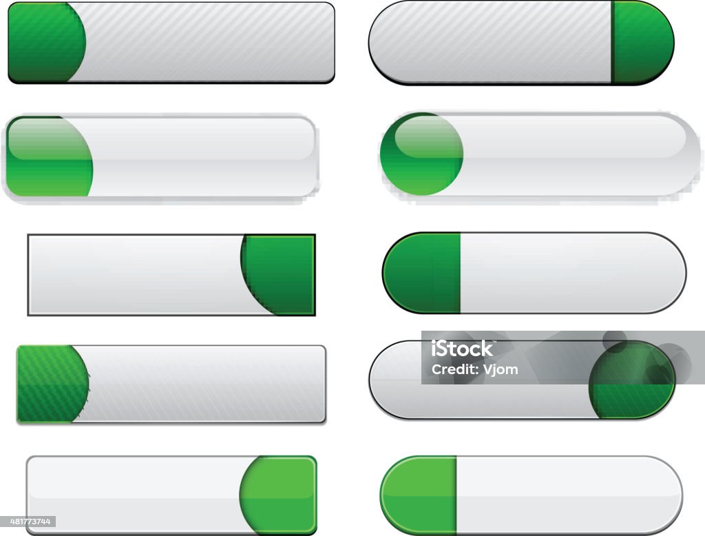 Whitegreen Highdetailed Modern Web Buttons Stock Illustration ...