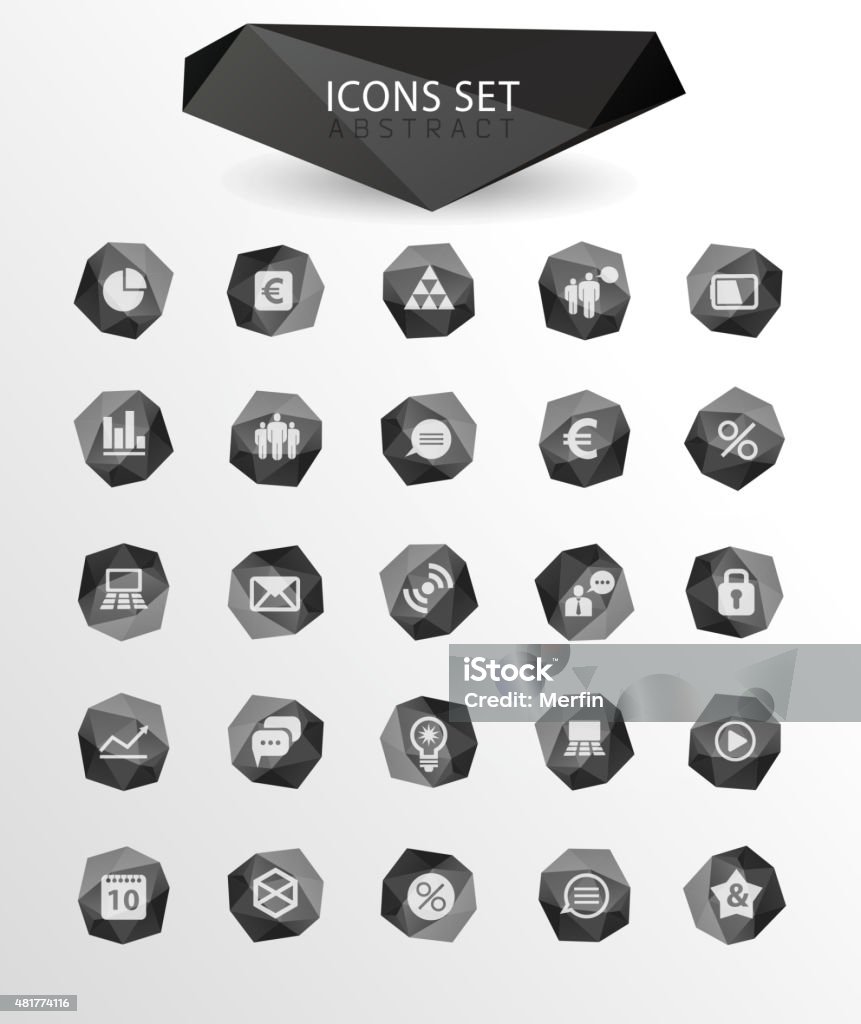 Vector polygonal modern icons Vector polygonal modern icons. Set of elements 2015 stock vector