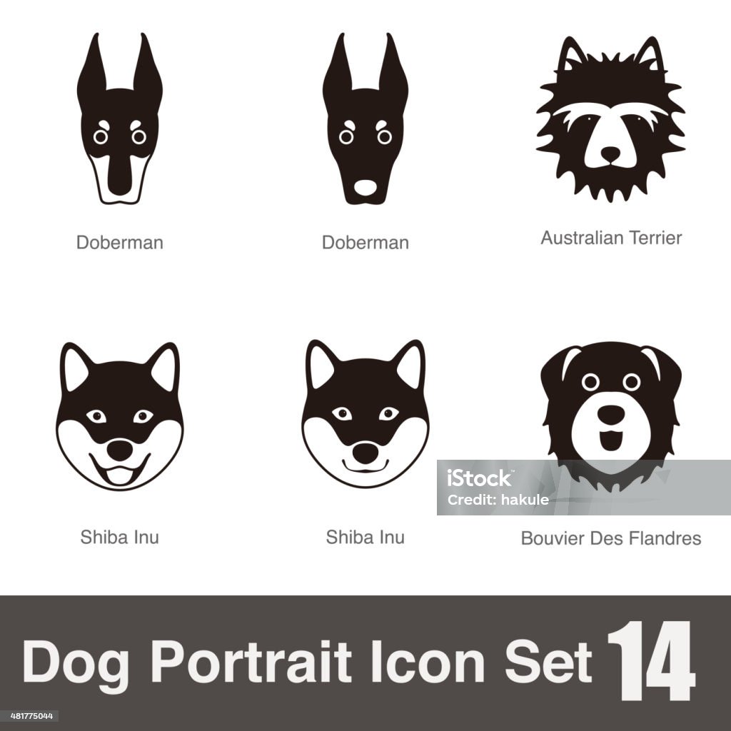 set of dog breeds, black and white, side view, vector Dog breeds,  standing on the ground, side,silhouette, black and white, vector illustration, dog cartoon image series Dog stock vector