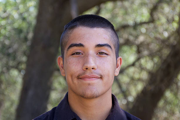 American Indian Teenage Boy Portrait stock photo
