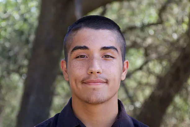 Photo of American Indian Teenage Boy Portrait