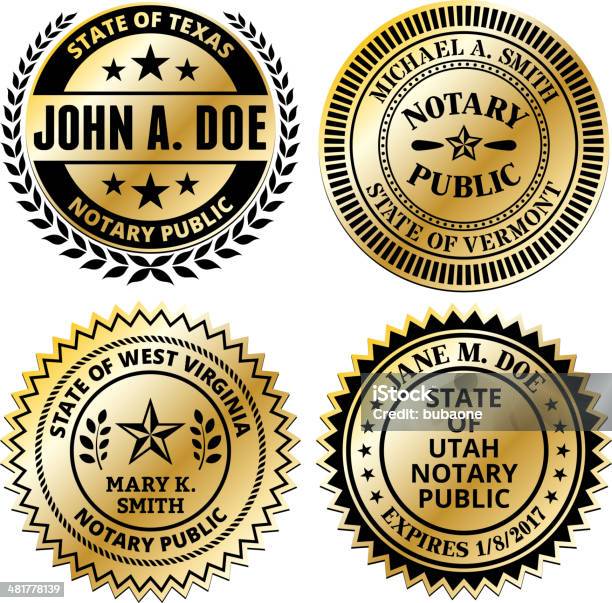 Notariusz Seal Zestaw South Dakota W Wyoming - Stockowe grafiki wektorowe i więcej obrazów Notariusz - Notariusz, Pieczęć - znaczek, Kolekcja