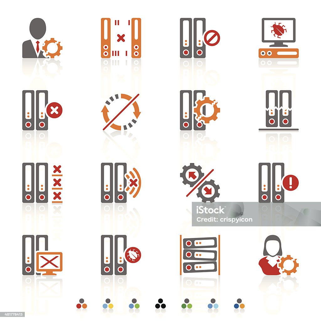 Server-Symbole - Lizenzfrei Funktionsuntüchtig Vektorgrafik